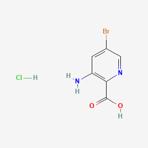 Chemical structure of 3-amino-5-bromopyridine-2-carboxylic acid hydrochloride