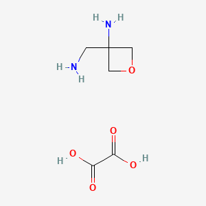 Chemical structure of 3-(aminomethyl)oxetan-3-amine; oxalic acid