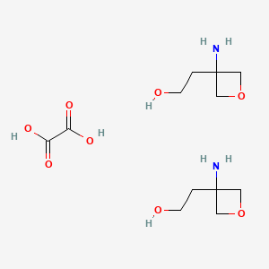 Chemical structure of 2-(3-aminooxetan-3-yl)ethan-1-ol hemioxalate