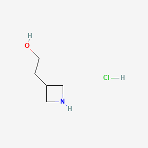 Chemical structure of 2-(azetidin-3-yl)ethan-1-ol hydrochloride