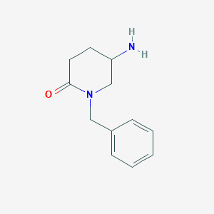 Chemical structure of 5-amino-1-benzylpiperidin-2-one
