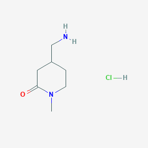 Chemical structure of 4-(aminomethyl)-1-methylpiperidin-2-one hydrochloride