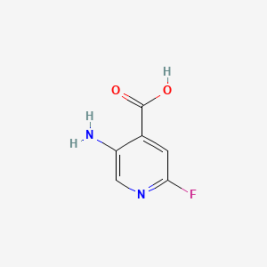Chemical structure of 5-amino-2-fluoropyridine-4-carboxylic acid