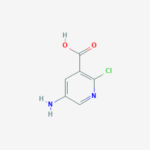 Chemical structure of 5-amino-2-chloropyridine-3-carboxylic acid