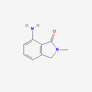 Chemical structure of 7-amino-2-methyl-2,3-dihydro-1H-isoindol-1-one