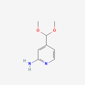 Chemical structure of 4-(Dimethoxymethyl)pyridin-2-amine
