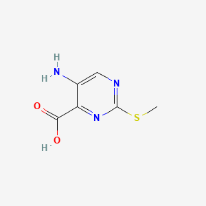 Chemical structure of 5-Amino-2-(methylthio)pyrimidine-4-carboxylic acid