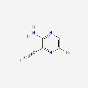 Chemical structure of 2-Amino-5-bromo-3-ethynylpyrazine