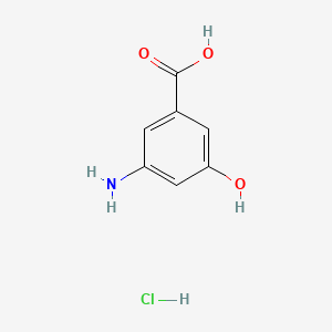 Chemical structure of 3-Amino-5-hydroxybenzoic acid, HCl