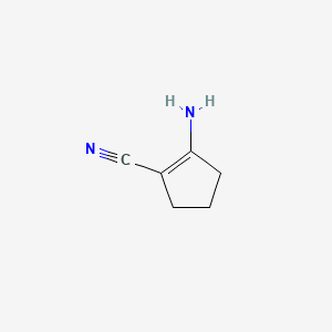 Chemical structure of 2-Amino-1-cyclopentene-1-carbonitrile