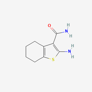 Chemical structure of 2-Amino-4,5,6,7-tetrahydro-1-benzothiophene-3-carboxamide