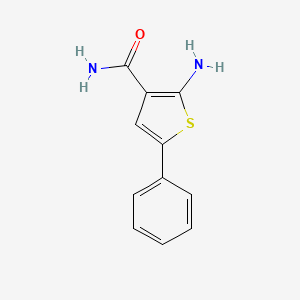 Chemical structure of 2-Amino-5-phenyl-thiophene-3-carboxylic acid amide