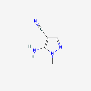 Chemical structure of 5-Amino-1-methyl-1H-pyrazole-4-carbonitrile