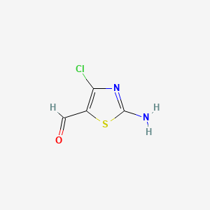 Chemical structure of 2-Amino-4-chlorothiazole-5-carbaldehyde