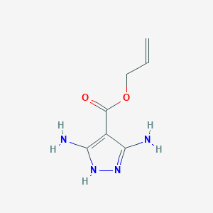 Chemical structure of Allyl 3,5-diamino-1H-pyrazole-4-carboxylate