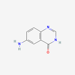 Chemical structure of 6-Aminoquinazolin-4(3H)-one