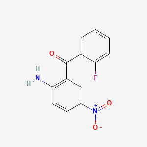 Chemical structure of 2-Amino-2-Fluoro-5-Nitrobenzophenone