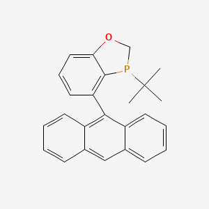 Chemical structure of 4-(Anthracen-9-yl)-3-(t-butyl-2,3-dihydrobenzo[d][1,3]oxaphosphole