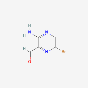 Chemical structure of 3-Amino-6-bromopyrazine-2-carbaldehyde