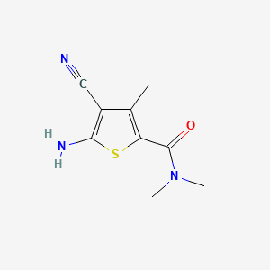 Chemical structure of 5-Amino-4-cyano-N,N,3-trimethylthiophene-2-carboxamide