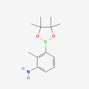 Chemical structure of 3-Amino-2-methylphenylboronic acid, pinacol ester