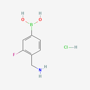 Chemical structure of 4-(Aminomethyl)-3-fluorophenylboronic acid hydrochloride