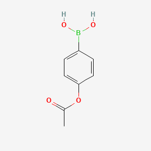Chemical structure of 4-Acetoxyphenylboronic acid(contains varying amounts of Anhydride)