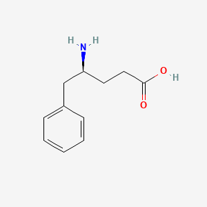 Chemical structure of γ-Amino-benzenepentanoic Acid