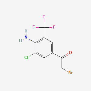Chemical structure of 1-[4-Amino-3-chloro-5-(trifluoromethyl)phenyl]-2-bromo-ethanone
