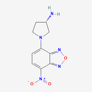 Chemical structure of (S)-(+)-4-(3-Amino-pyrrolidino)-7-nitrobenzofurazan
