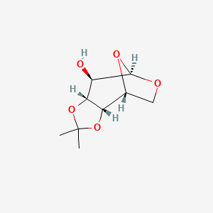 Chemical structure of 1,6-Anhydro-3,4-O-isopropylidene-β-D-galactopyranose