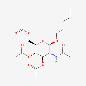 Chemical structure of Amyl 2-acetamido-3,4,6-tri-O-acetyl-2-deoxy-b-D-glucopyranoside