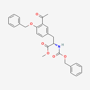 Chemical structure of 3-Acetyl-N-benzyloxycarbonyl-4-O-benzyl-L-tyrosine Methyl Ester