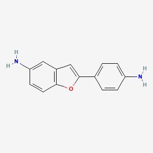 Chemical structure of 5-Amino-2-(4-aminophenyl)benzofuran