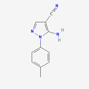 Chemical structure of 5-Amino-1-(p-tolyl)pyrazole-4-carbonitrile