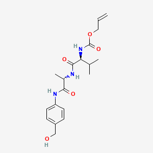 Chemical structure of Alloc-Val-Ala-PAB-OH