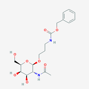 Chemical structure of 2-Acetylamino-1-O-(N-Cbz-3-aminopropyl)-2-deoxy-β-D-galactopyranose