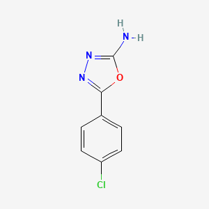 Chemical structure of 2-Amino-5-(4-chlorophenyl)-1,3,4-oxadiazole