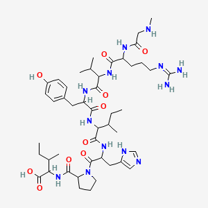 Chemical structure of Angiotensin II [Sar1 Ile8] TFA