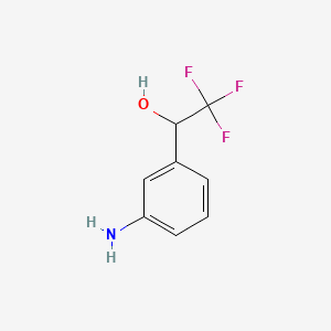 Chemical structure of 1-(3-Aminophenyl)-2,2,2-trifluoroethan-1-ol