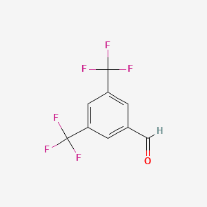 Chemical structure of 3,5-Bis(trifluoromethyl)benzaldehyde