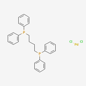 Chemical structure of 1,4-Bis(diphenylphosphino)butane-palladium(II) chloride