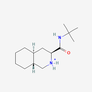 Chemical structure of [3S-(3α,4aβ,8aβ)]-N-(tert-Butyl)decahydro-3-isoquinolinecarboxamide