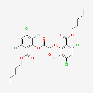Chemical structure of Bis(2-carbopentyloxy-3,5,6-trichlorophenyl) oxalate