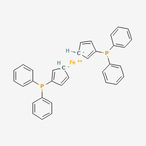 Chemical structure of 1,1'-Bis(diphenylphosphino)ferrocene