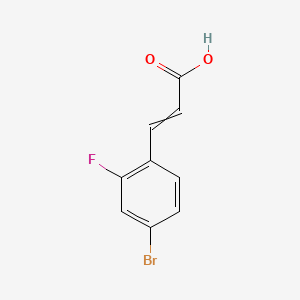 Chemical structure of 4-Bromo-2-fluorocinnamic acid