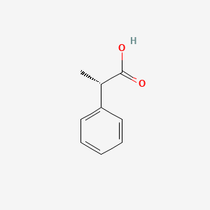 Chemical structure of 2-Phenylpropionic acid, (+)-
