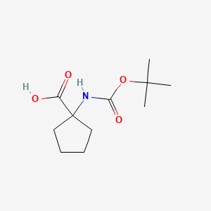 Chemical structure of 1-(Boc-amino)cyclopentanecarboxylic acid