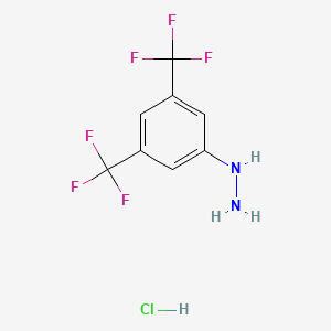 Chemical structure of 3,5-Bis(trifluoromethyl)phenylhydrazine hydrochloride