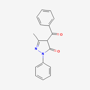 Chemical structure of 1-Phenyl-3-methyl-4-benzoyl-5-pyrazolone